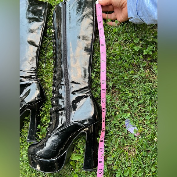 Chunky Pleaser Goth Stripper Exotic Dancer Boots 7 7.5 platform Electra laceup - Picture 3 of 14